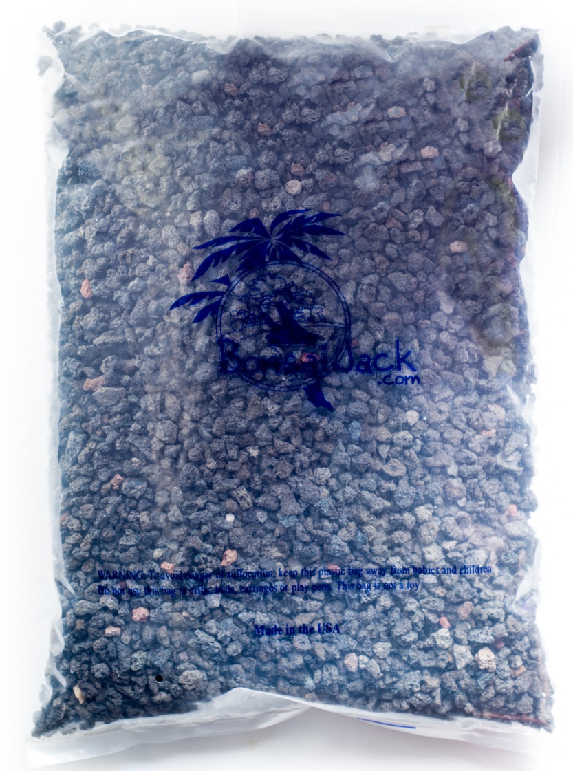 2 Dry Quarts Black 1/4 inch Bonsai Lava Rock Bonsai Jack