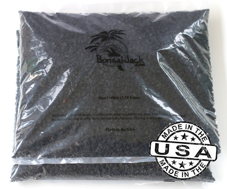 2 Gallons Black 1/4 inch Bonsai Lava Rock (8 Dry Quarts) Bonsai Jack